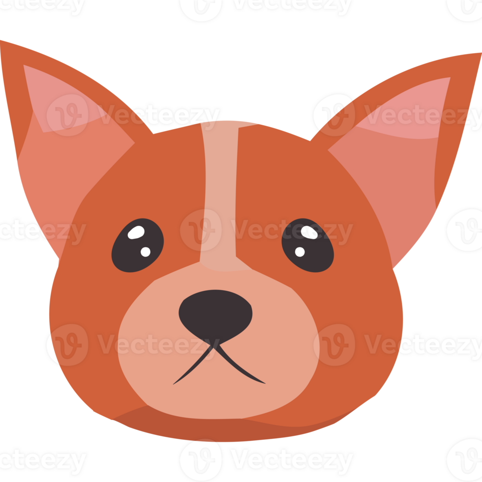A cartoon dog's face on a black background png