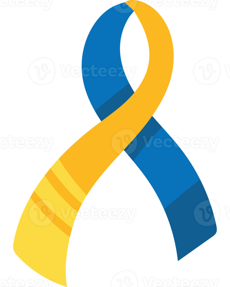 A yellow and blue ribbon on a black background png