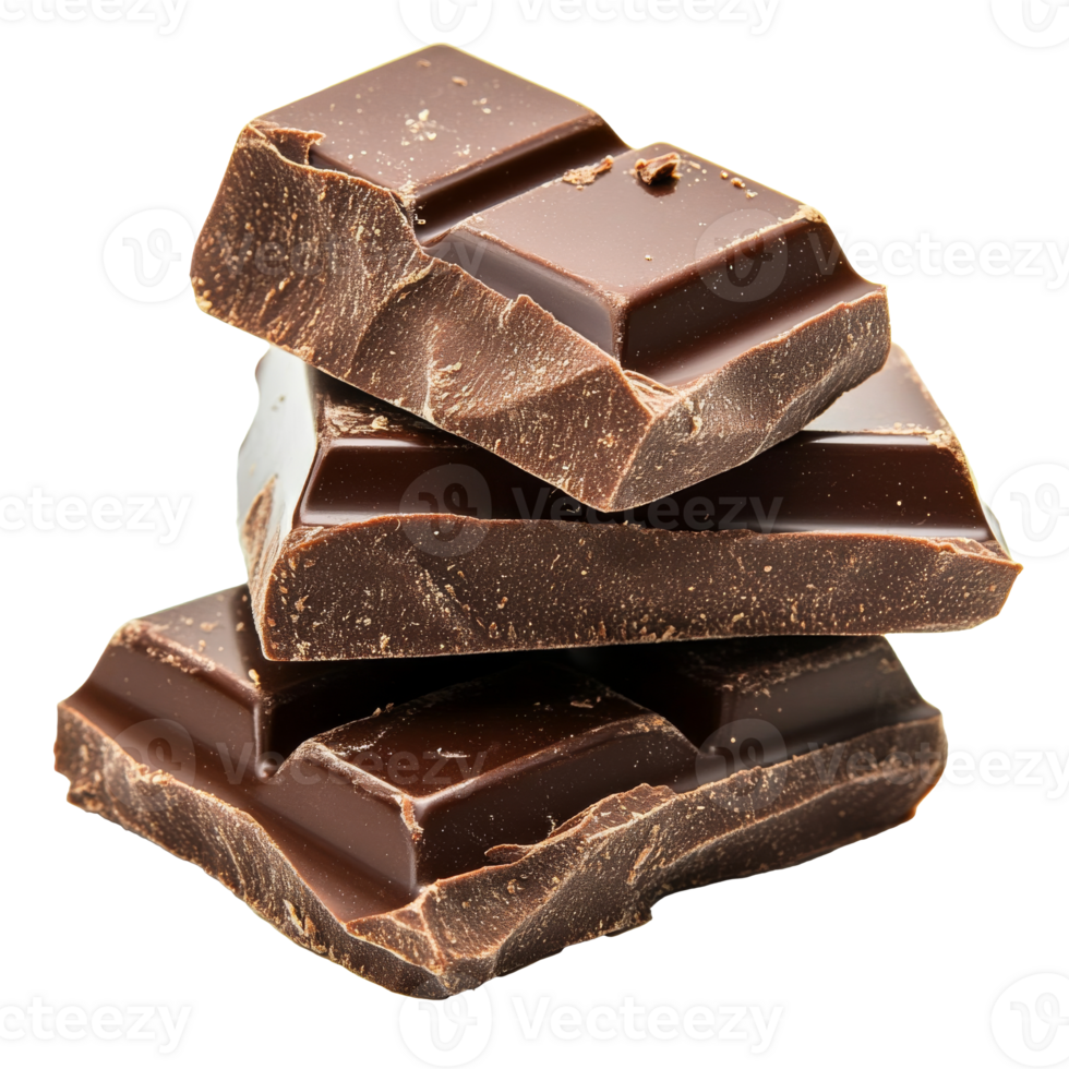 stapels van rijk donker chocola klaar voor bakken geïsoleerd transparant achtergrond png