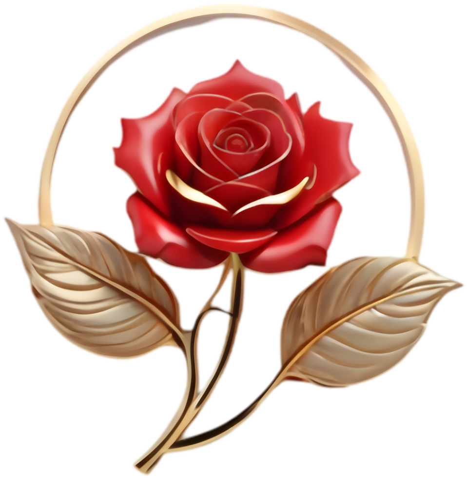 Splendid 3D Red Rose Logo Design. . png