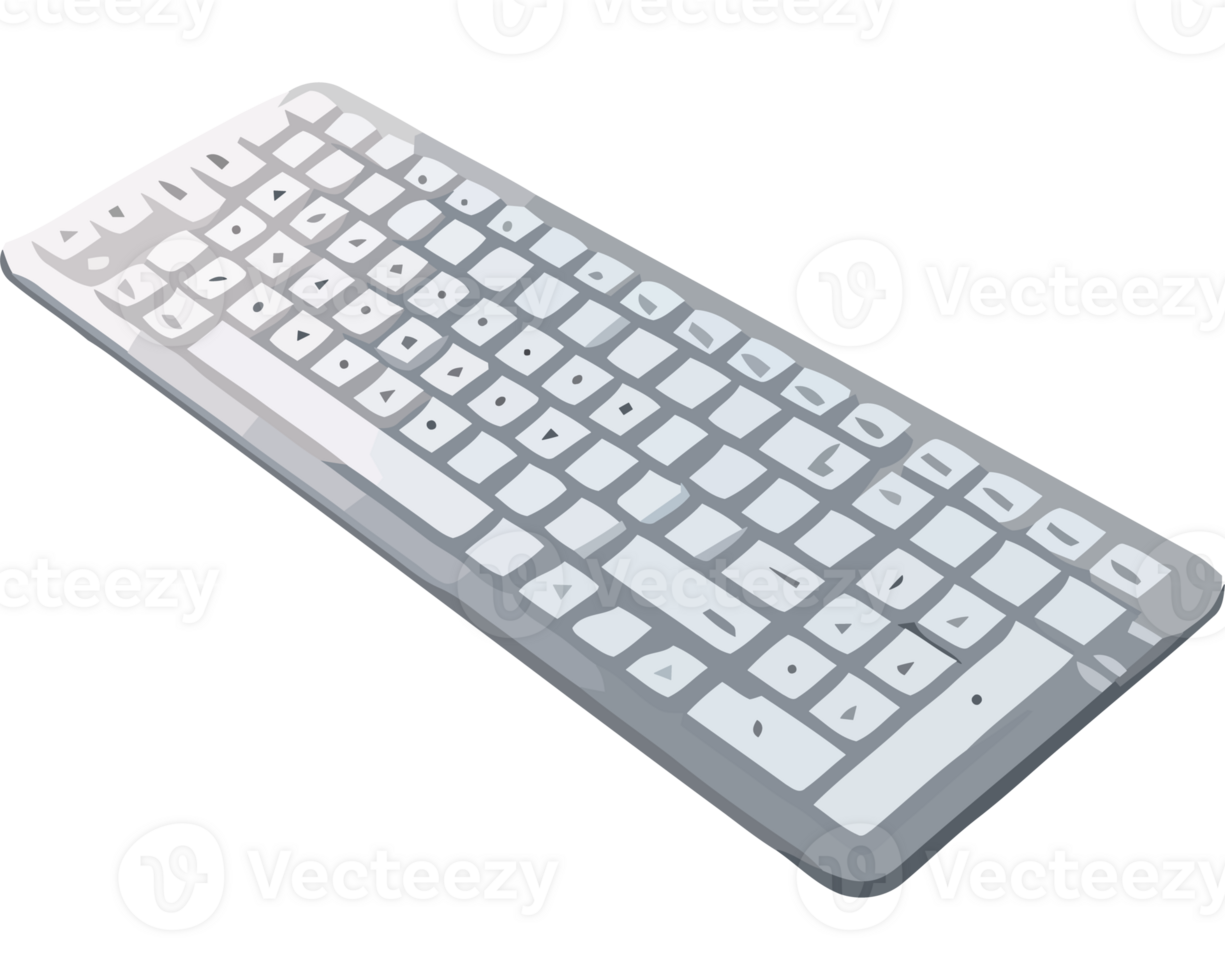 A white keyboard is shown on a black background png