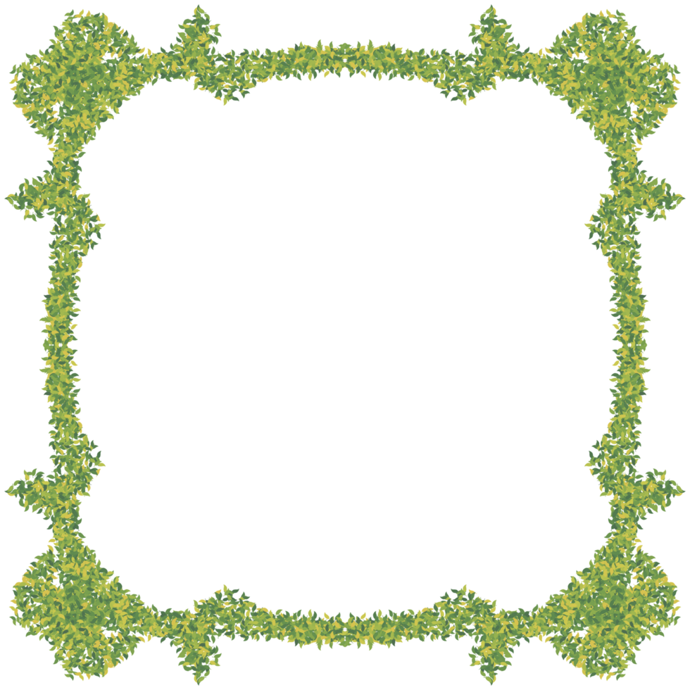 An inviting green leaf frame encircles a blank center, evoking growth and serenity. png