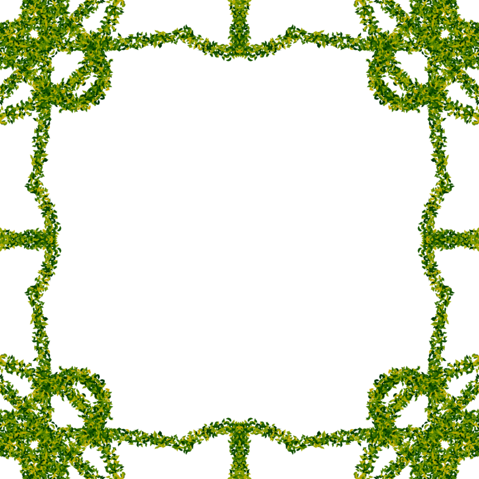 Green leaves shape a gentle frame, evoking freshness and new beginnings within. png