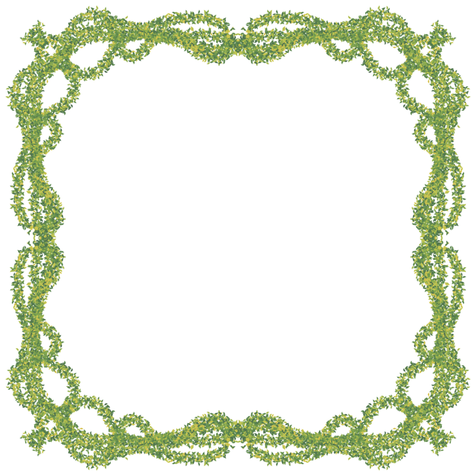 A delicate leaf frame wraps the blank space in fresh green, awaiting something new. png