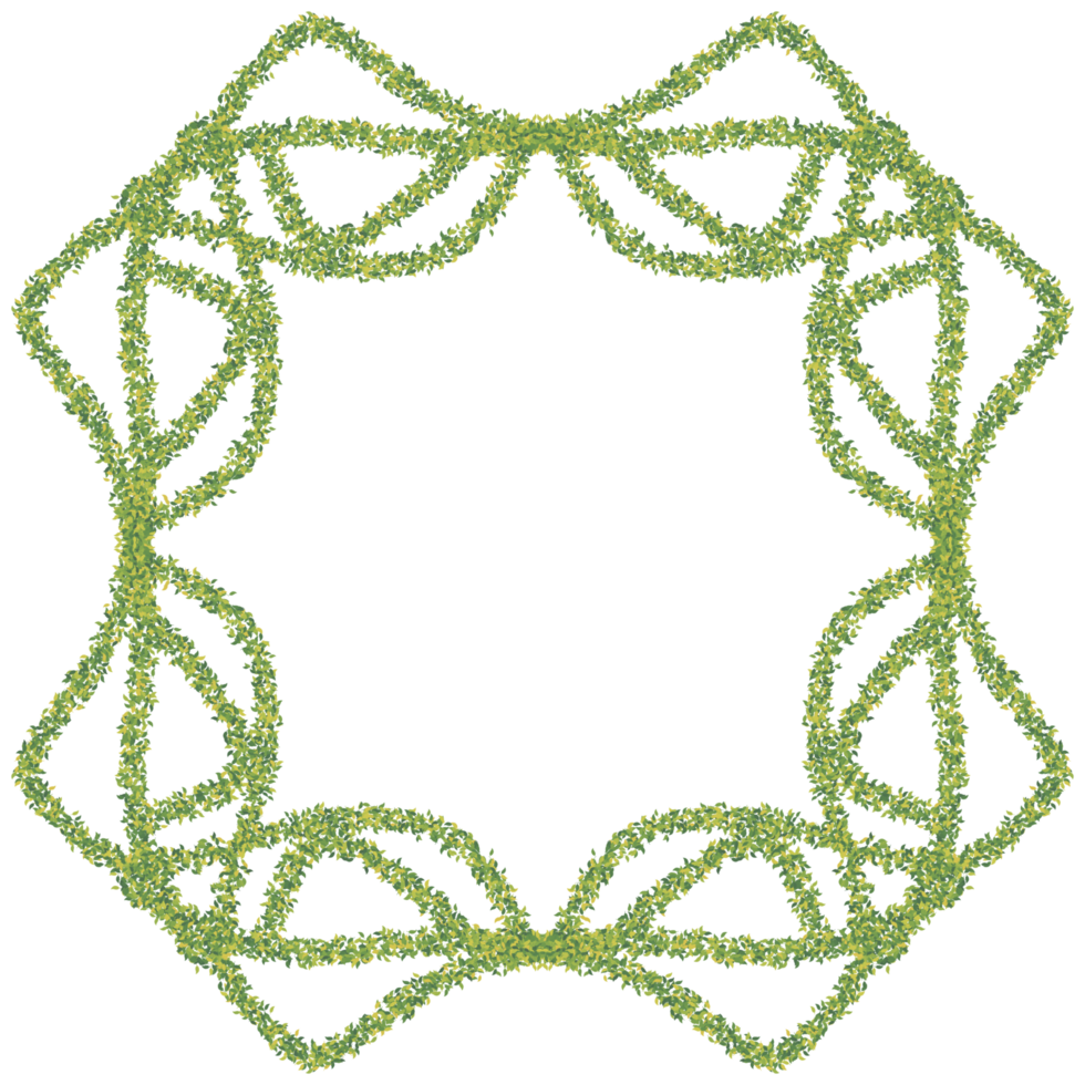 A soft green border of leaves encircles a void, ready to highlight anything placed inside. png
