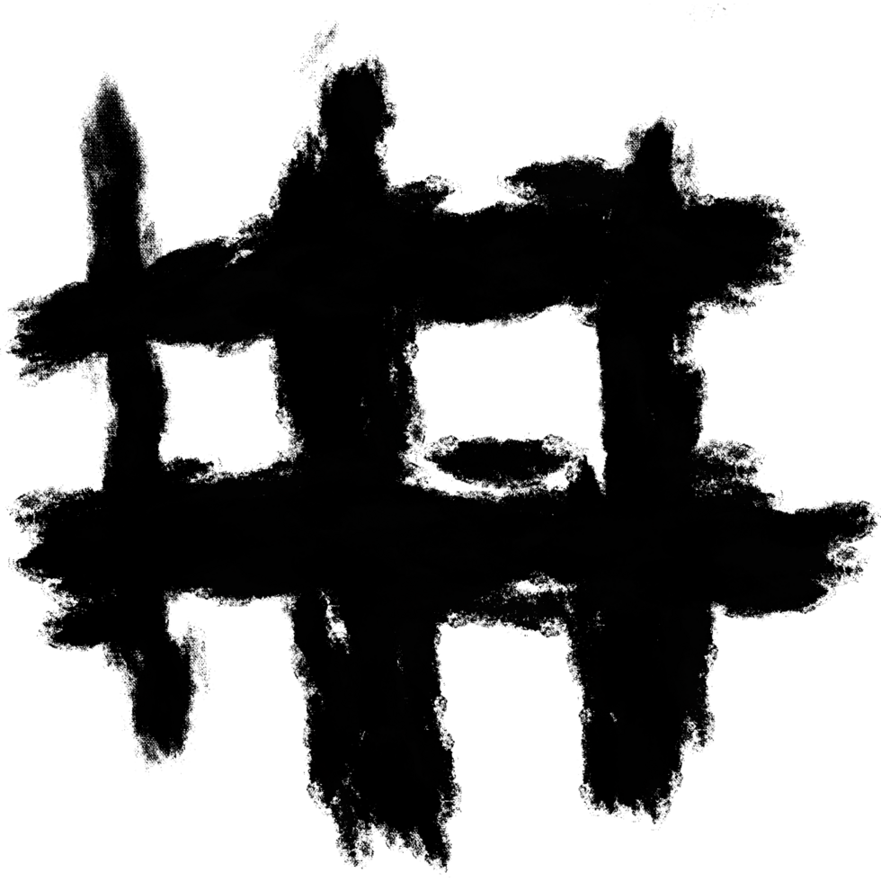 A gritty black brush stroke illustration featuring jagged textured lines and spontaneous irregular movement png