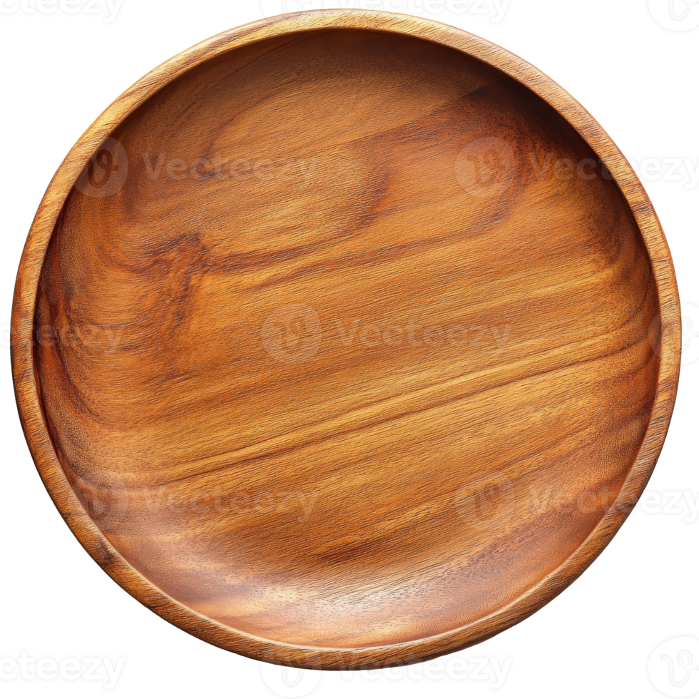 Polished wooden plate on display isolated transparent background png