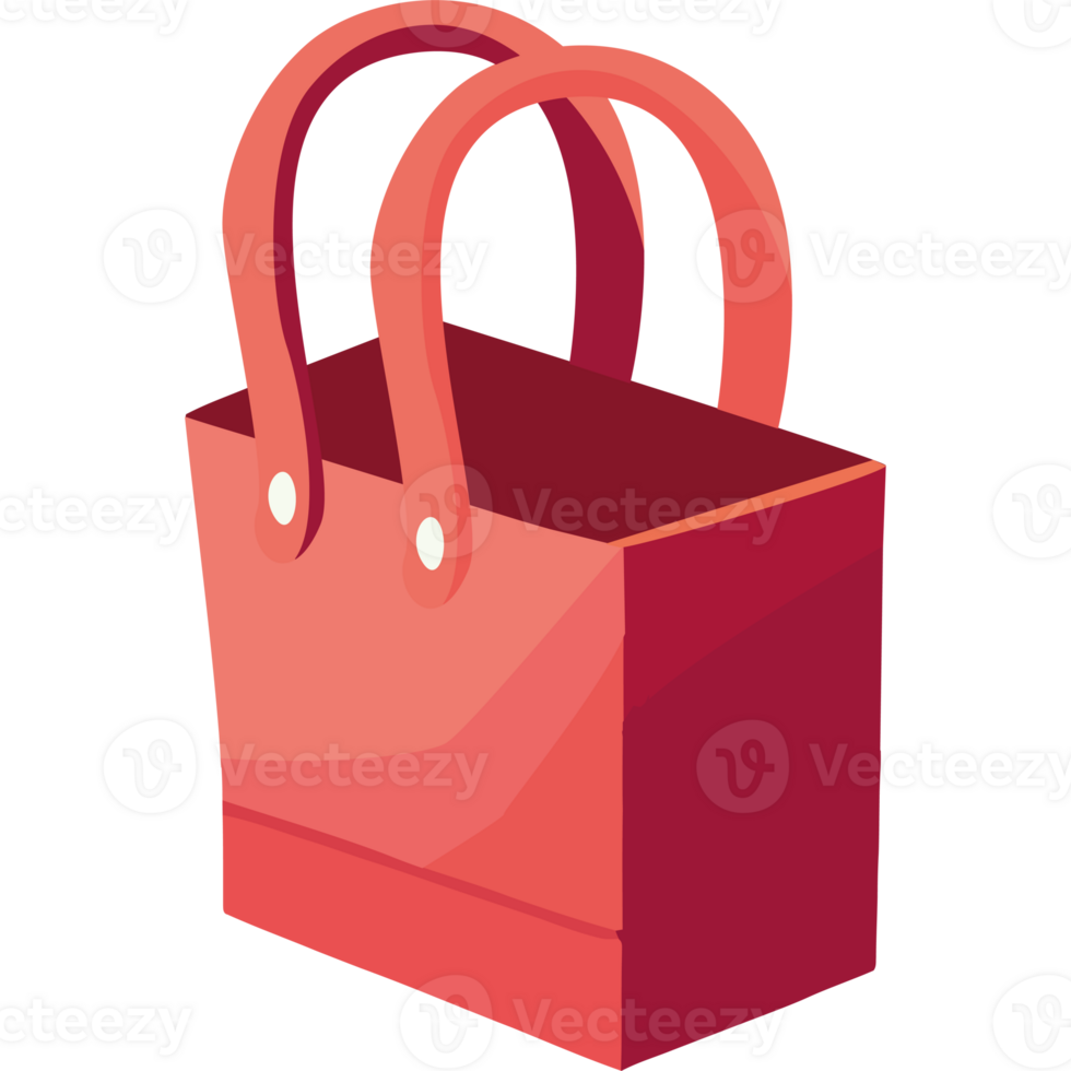 A red shopping bag on a black background png