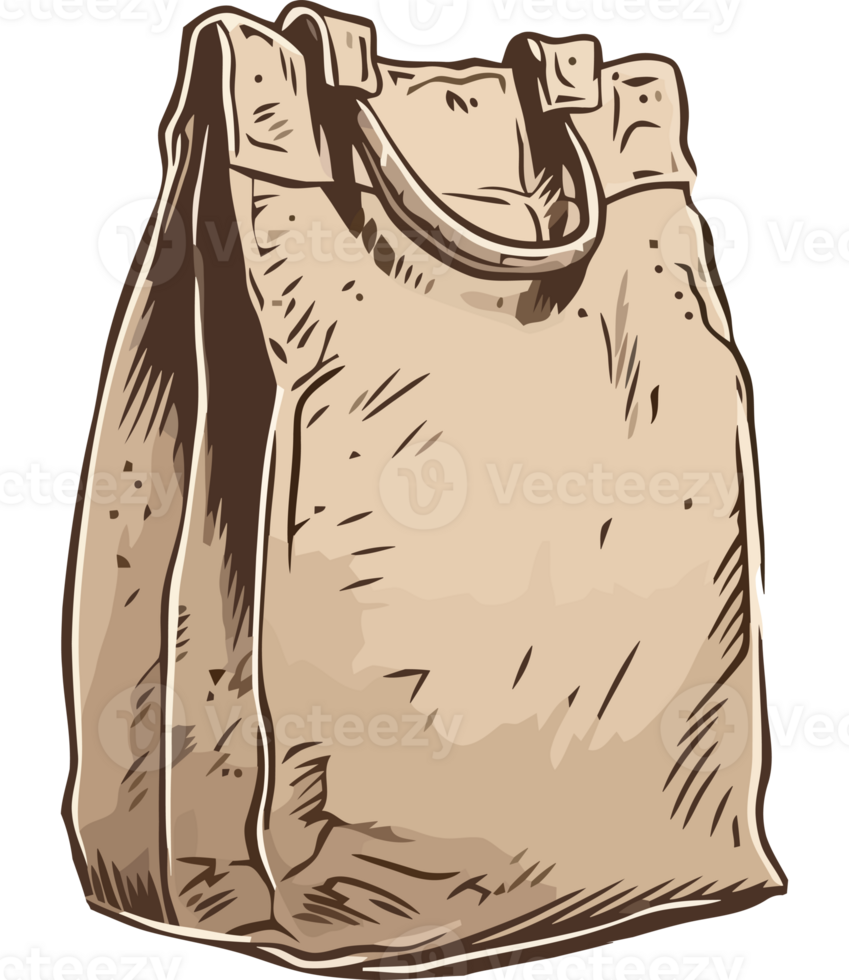 A brown paper bag on a black background png