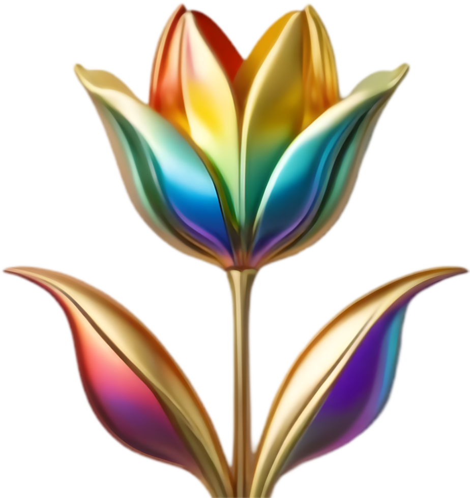 Striking Rainbow Tulip Flower for Visual Projects. . png