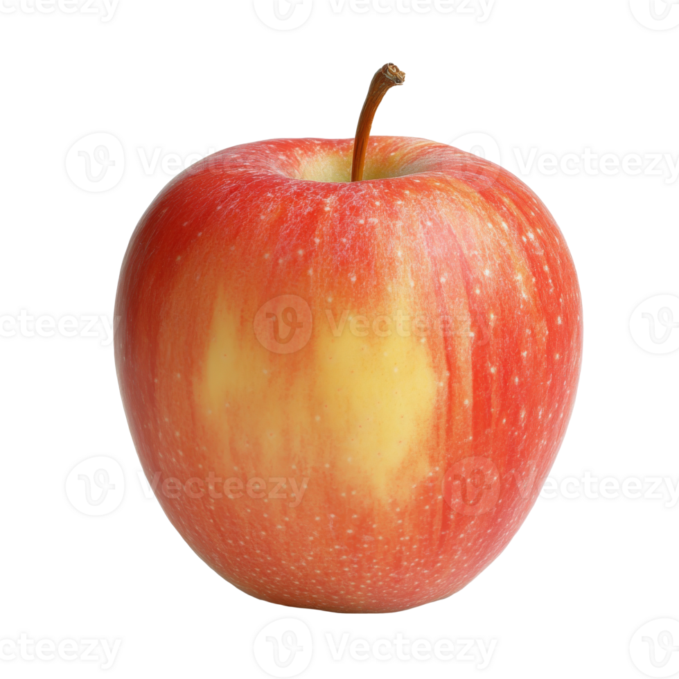 Fresh red apple resting on a plain surface isolated transparent png