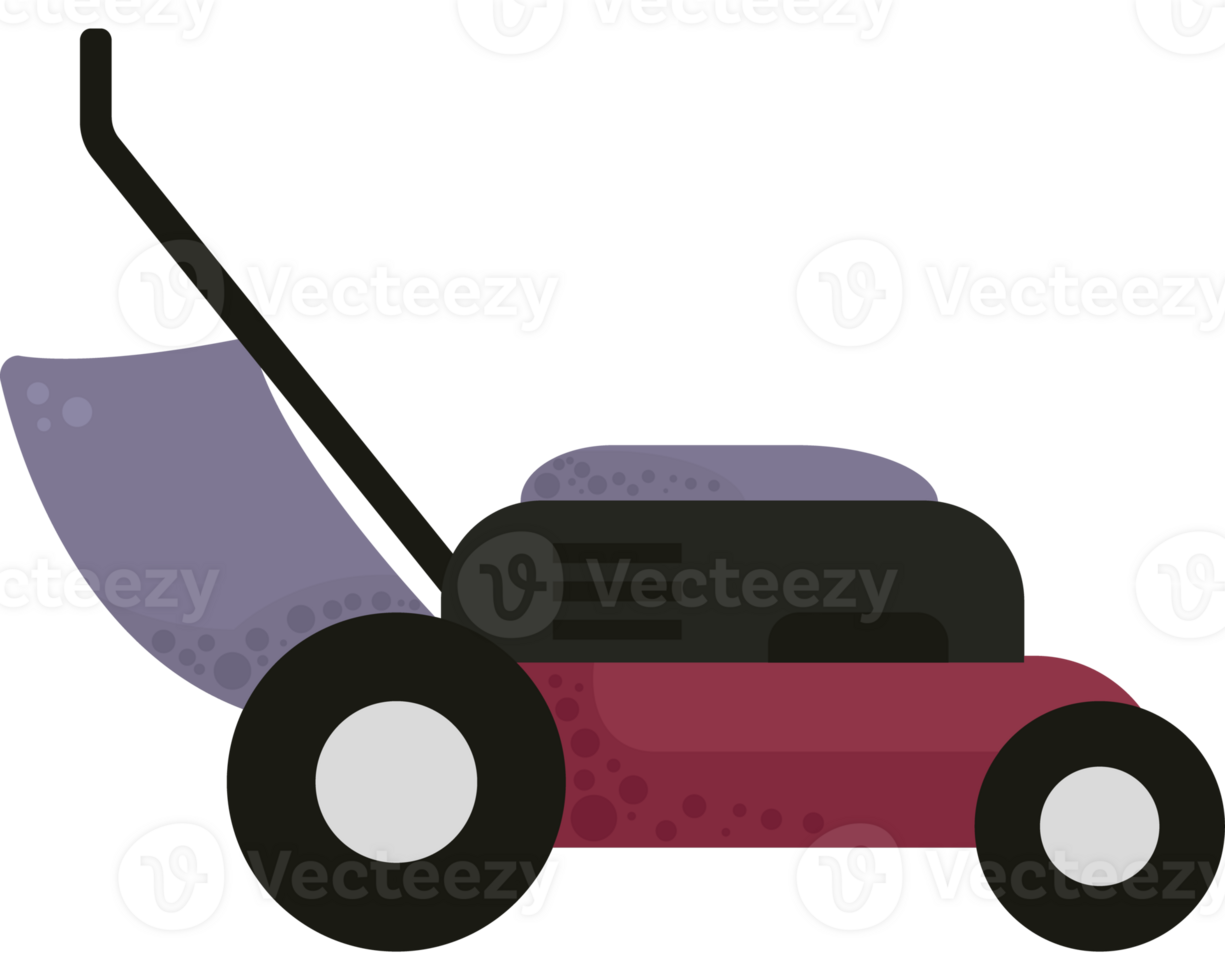 A lawn mower is shown on a black background png