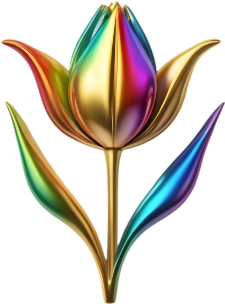 Radiant Rainbow Tulip Flower Art for Marketing. . png
