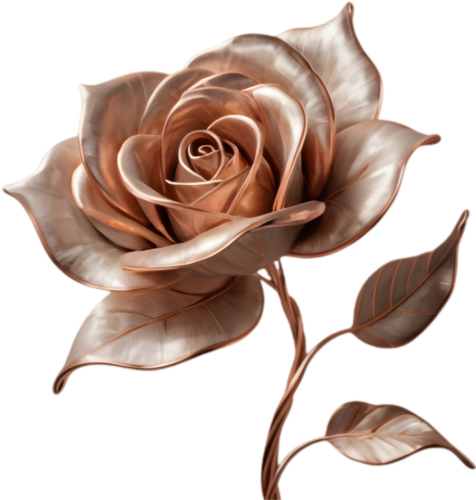 Modern Shiny Copper Rose for Graphic Designers. . png