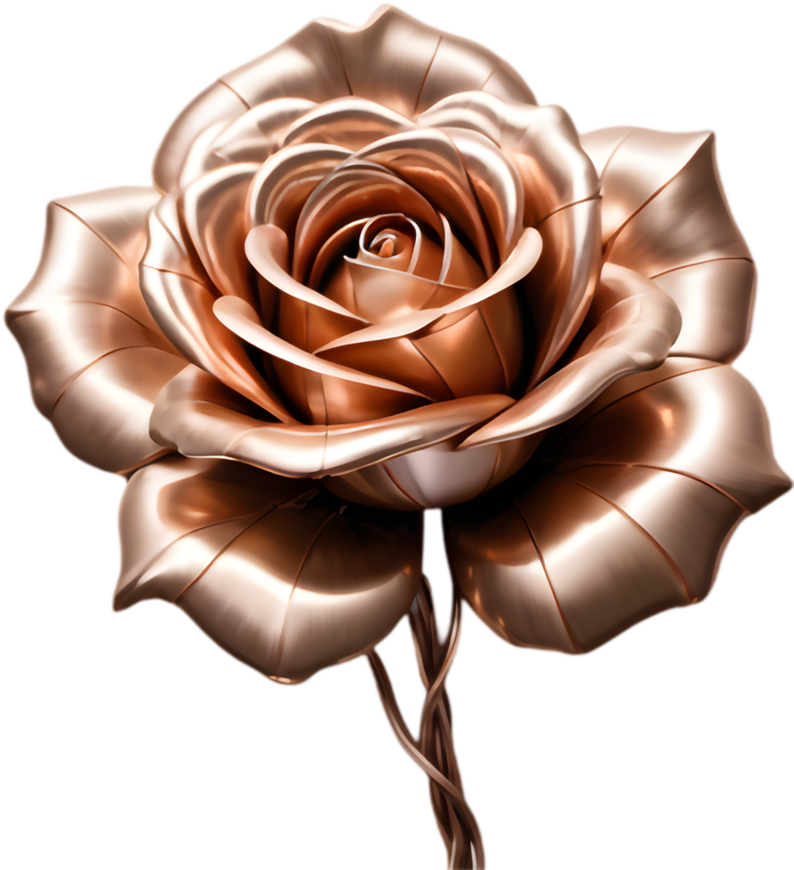 Chic Copper Wire Rose for Fashion Marketing. . png