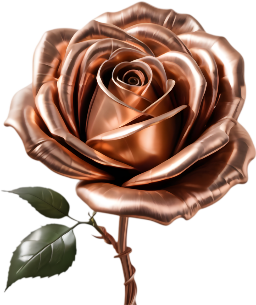 Captivating Twisted Copper Wire Rose for Photography. . png