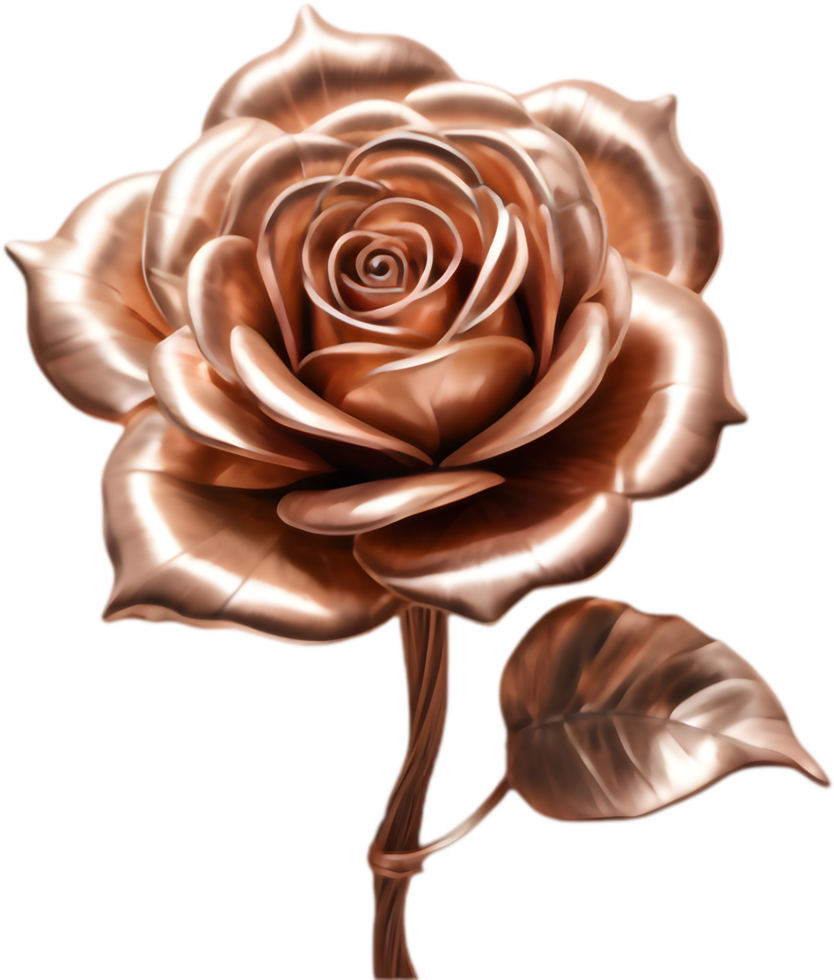 Stunning Shiny Copper Rose for Print Media. . png