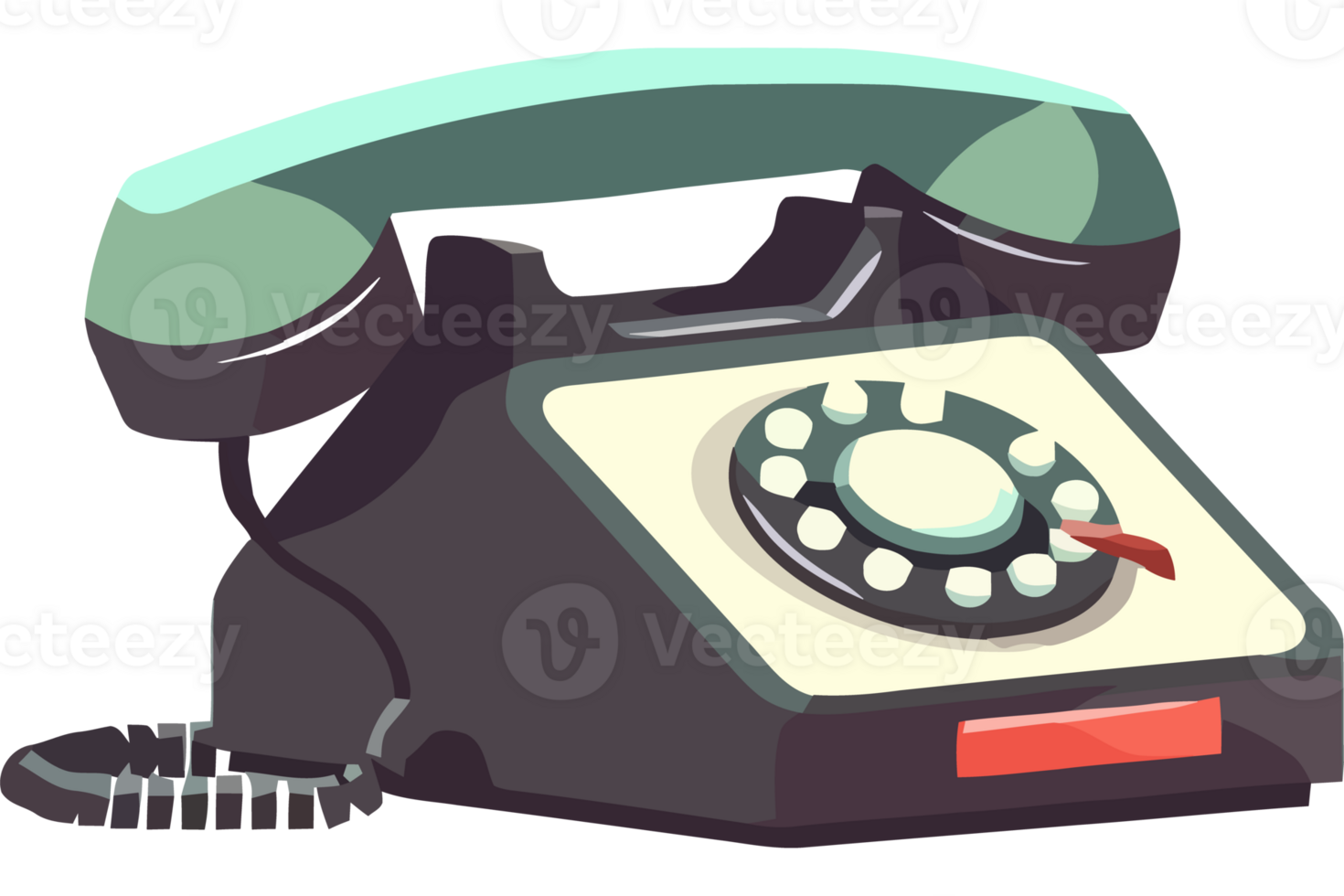 An old fashioned telephone on a black background png