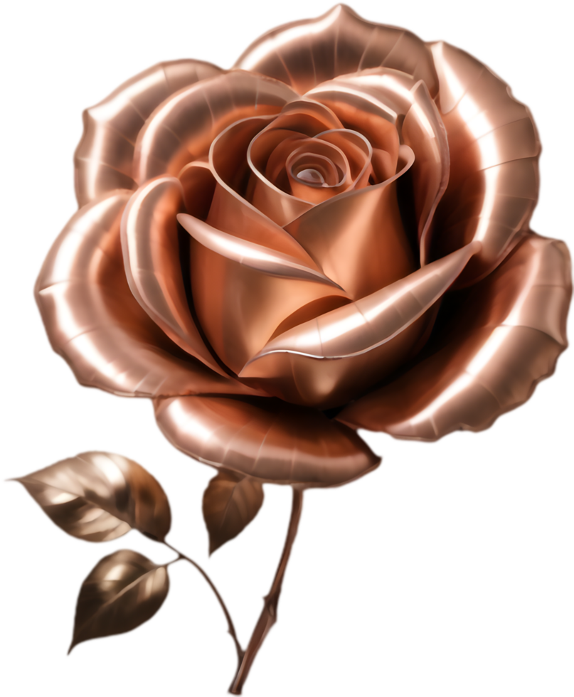 Eye-Catching Copper Wire Rose for Digital Art. . png