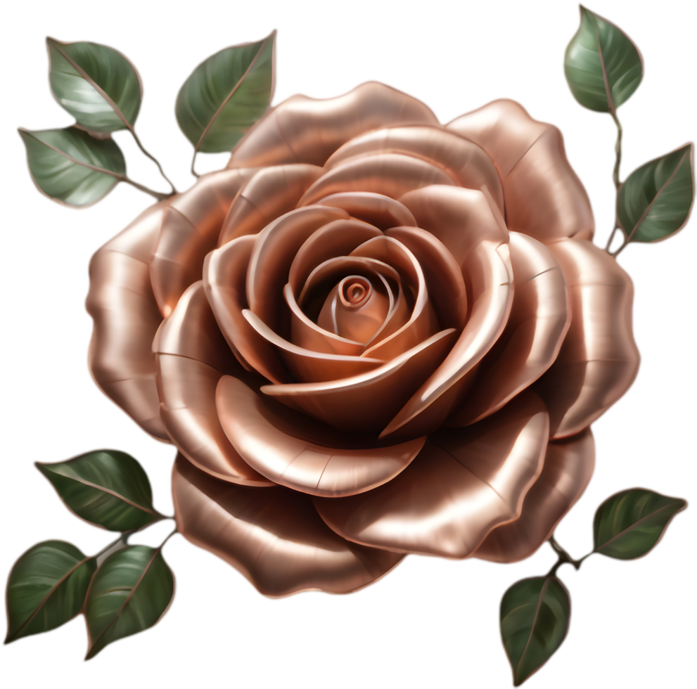 Modern Twisted Copper Rose for Visual Projects. . png