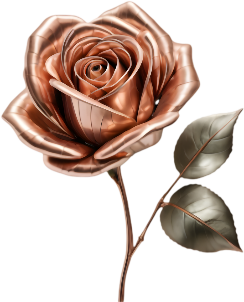 Shiny Copper Rose Clipart for Wedding Themes. . png