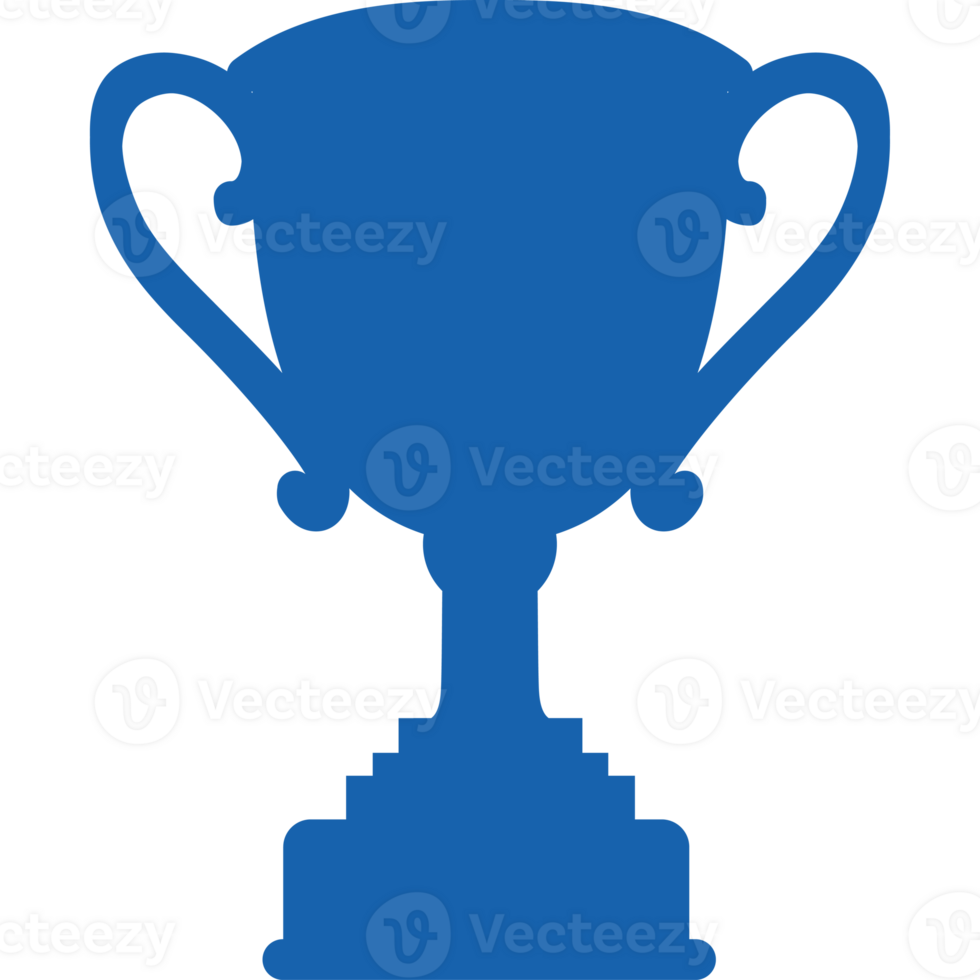 A blue trophy cup on a black background png