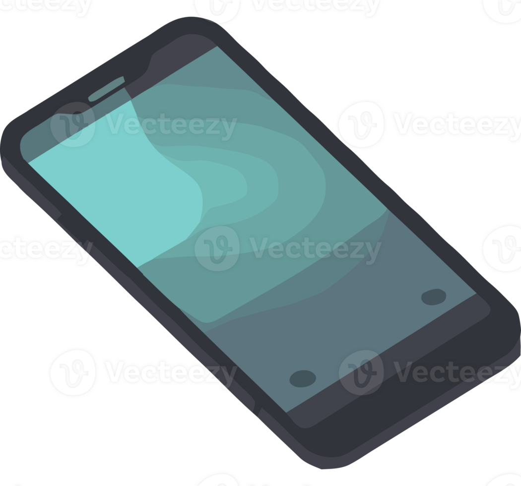 An illustration of a smartphone on a black background png