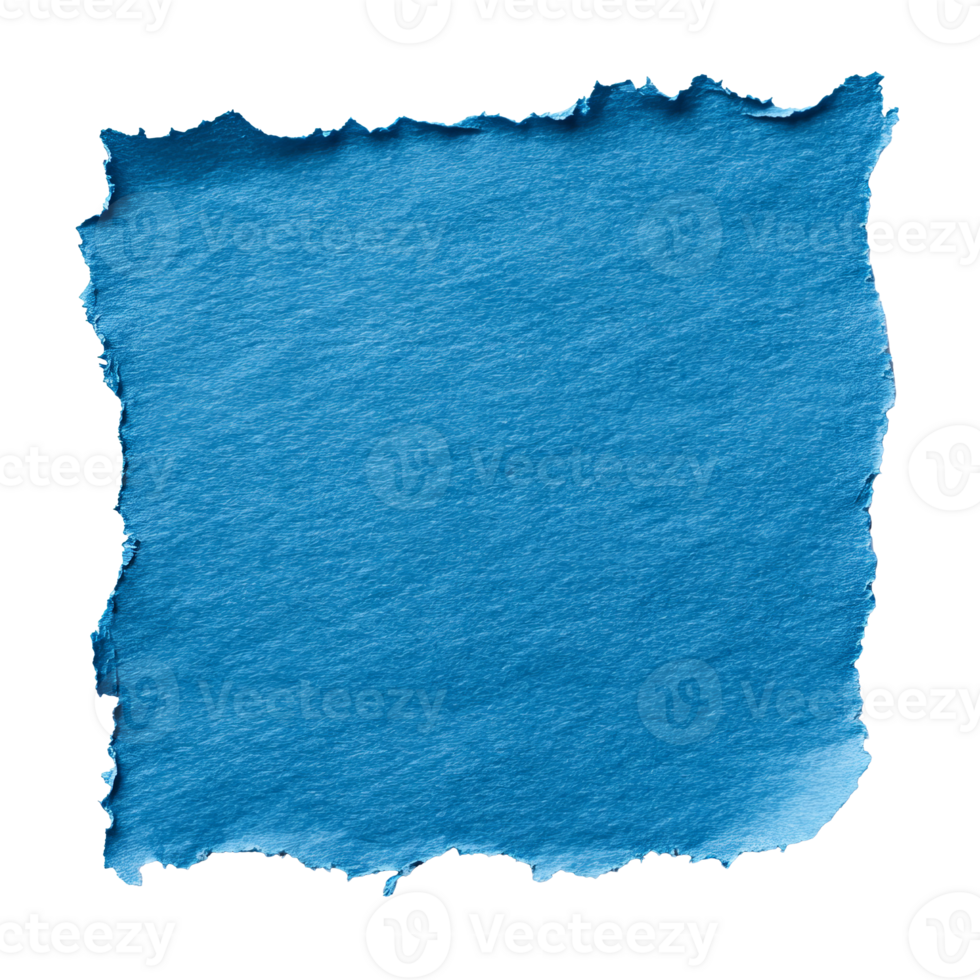 Torn edge blue paper on white background isolated transparent png