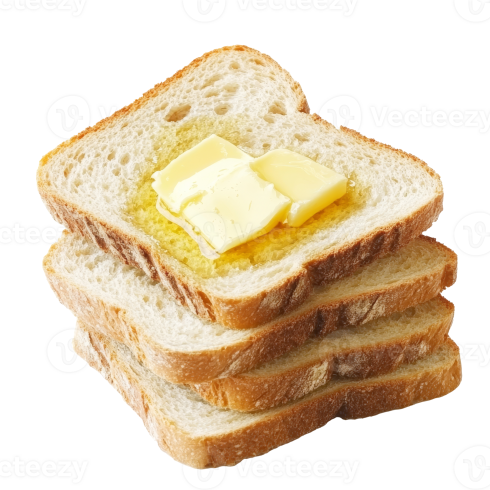 Bread slices with butter and honey isolated transparent png
