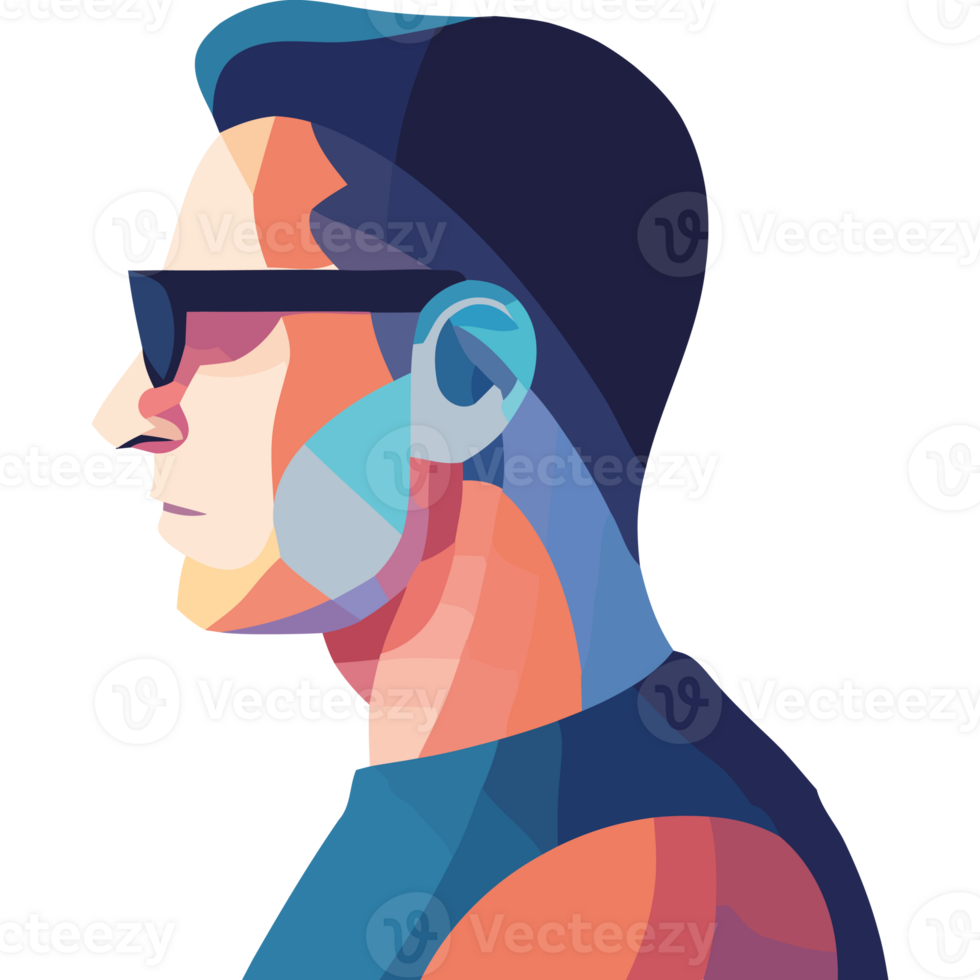 A man in sunglasses and a black background png