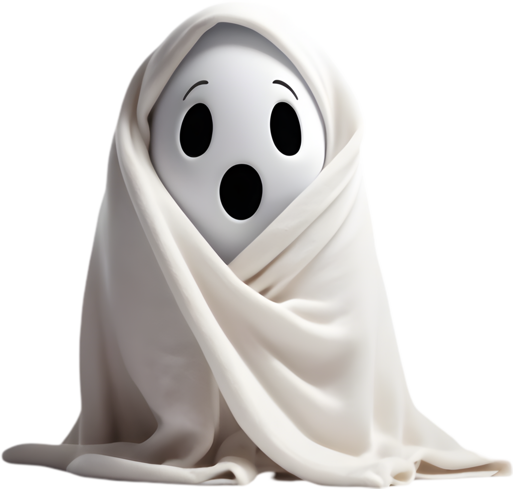 Spooky spirit swaddled in soft, plush throw . png