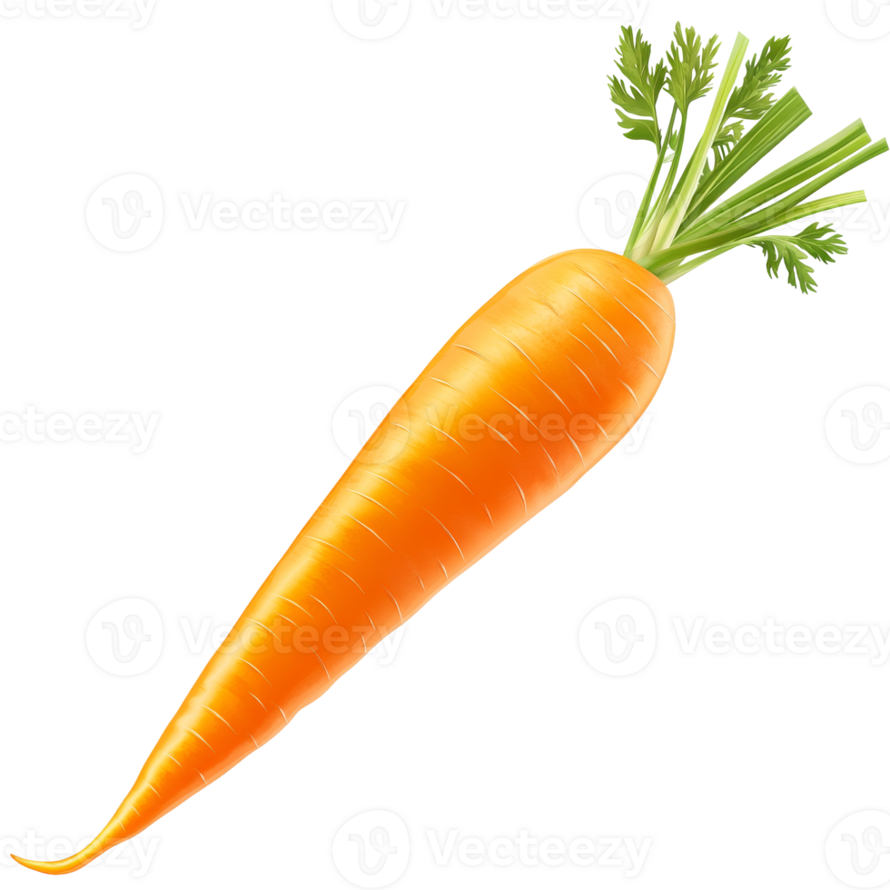 Freshly harvested carrot with green tops isolated isolated transparent png