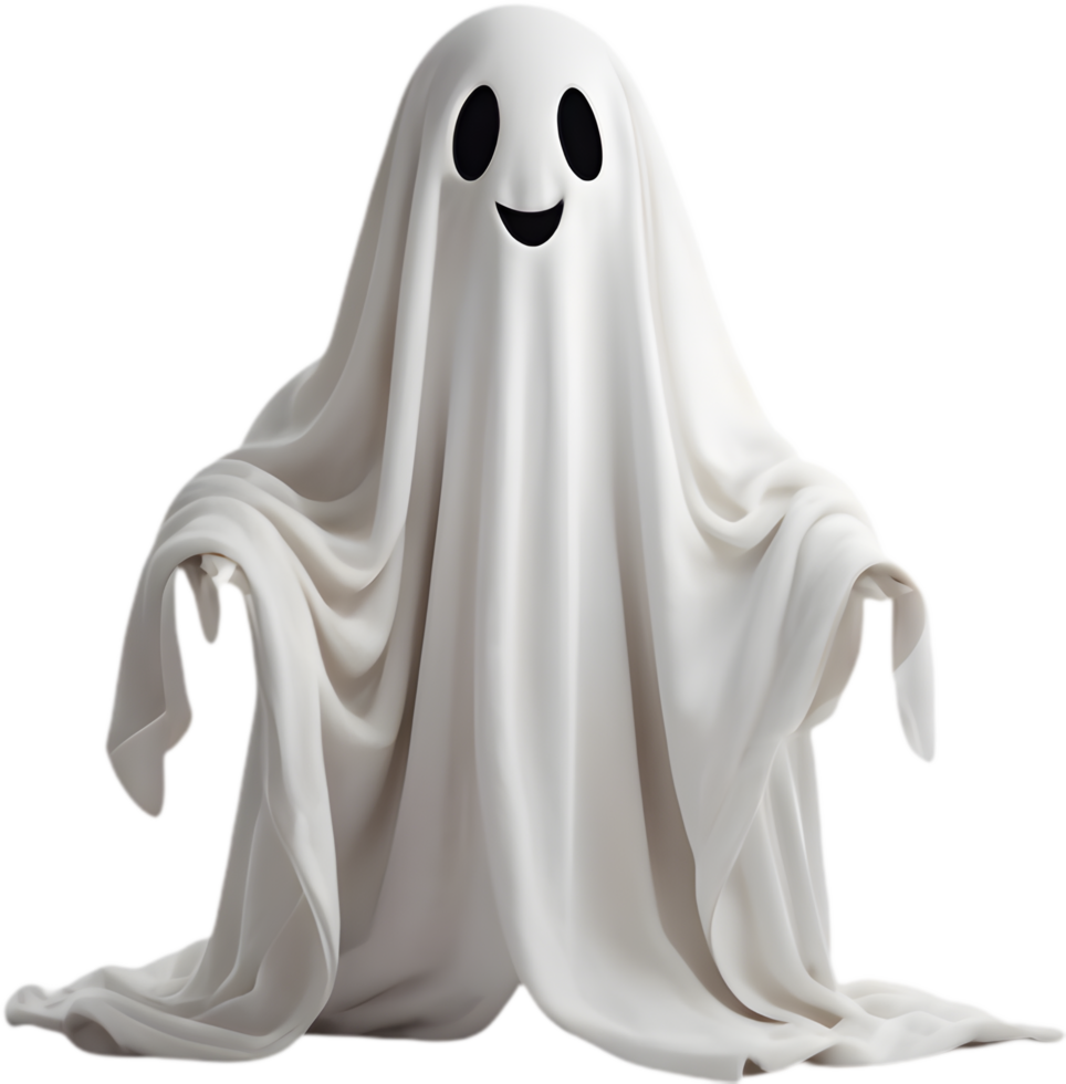 Ghostly presence nestled in soft, comfy blanket . png