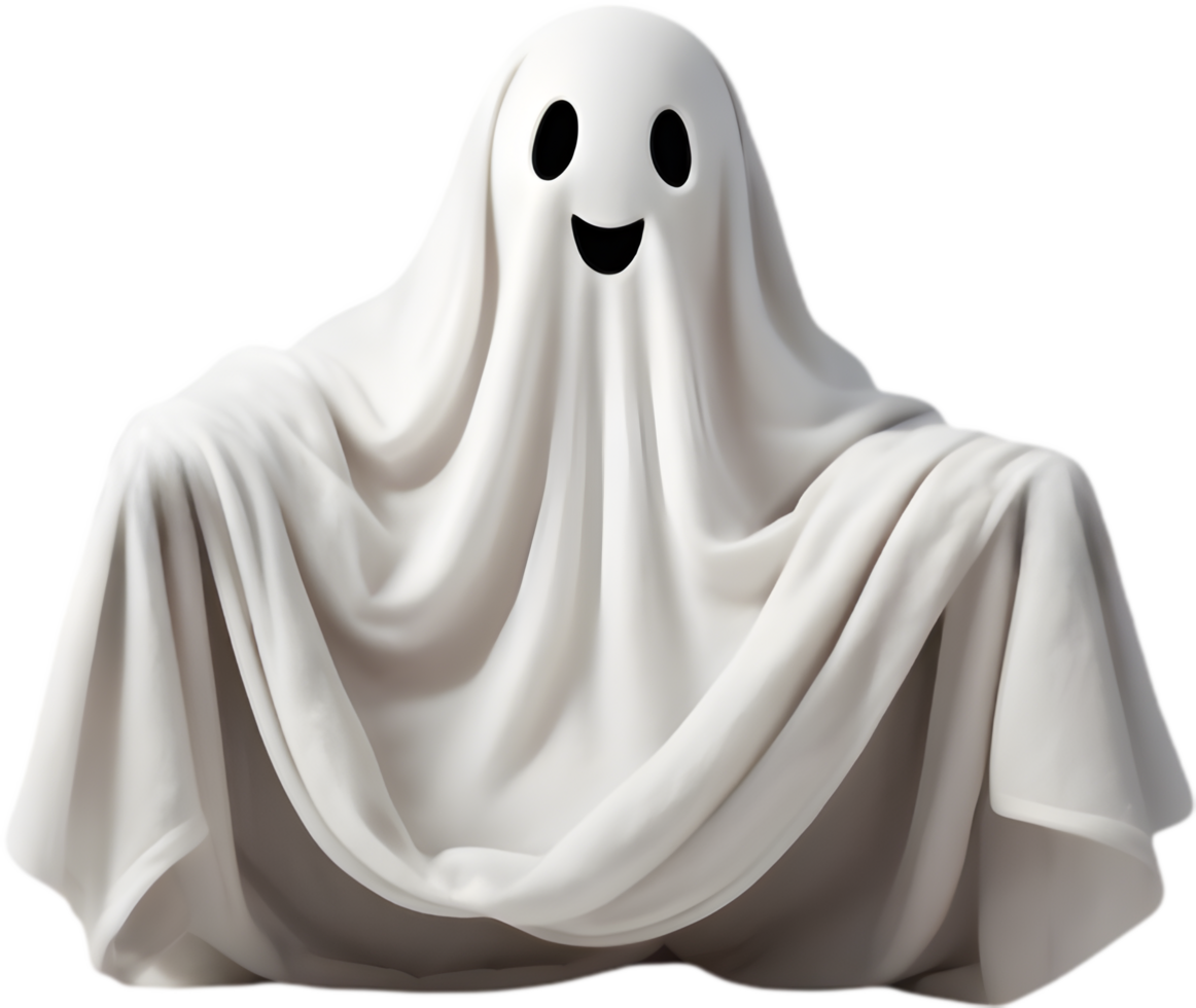 Ghostly figure nestled in soft, comfy throw . png