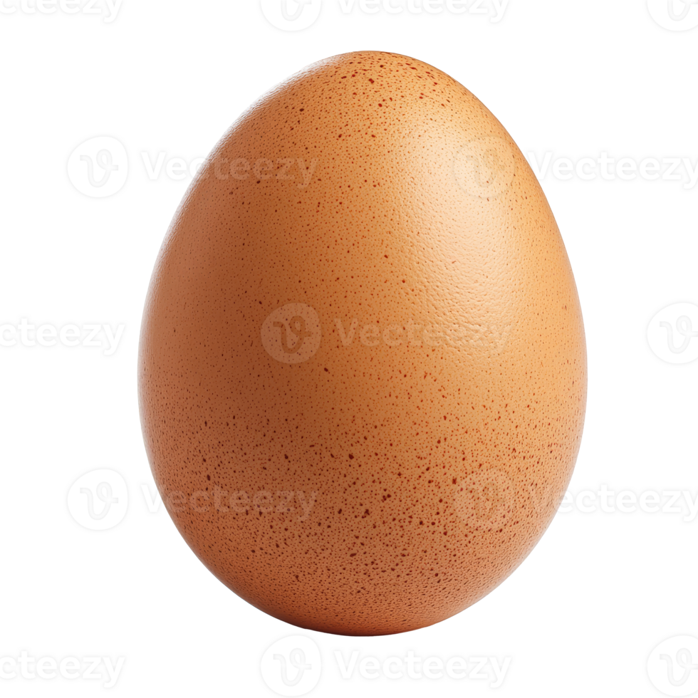 Textured brown egg on white background isolated transparent png