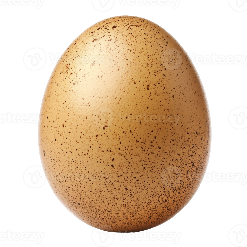 Golden brown speckled egg on a white background isolated transparent png