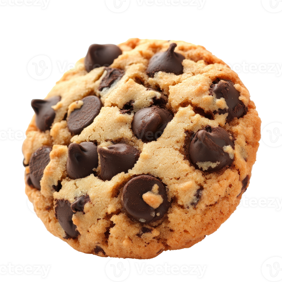 Homemade chocolate chip cookie isolated transparent png
