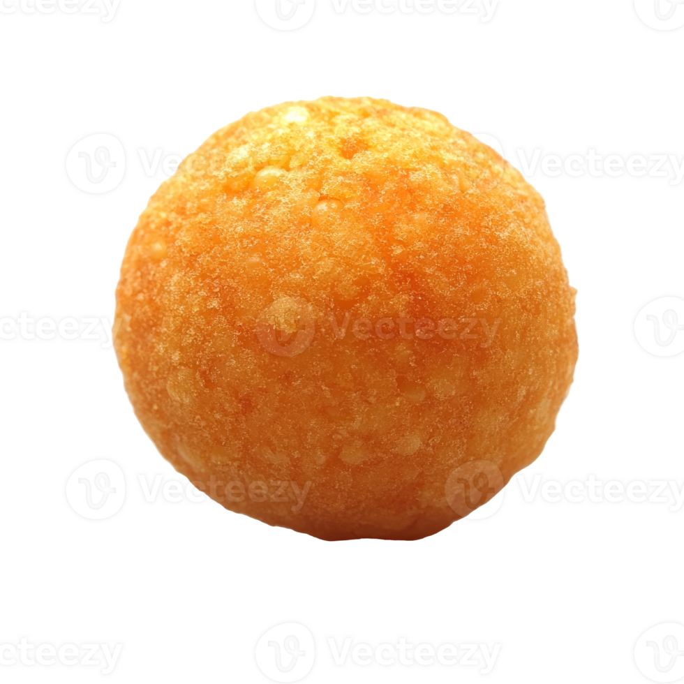 Golden cheese ball dessert on a white background isolated transparent png