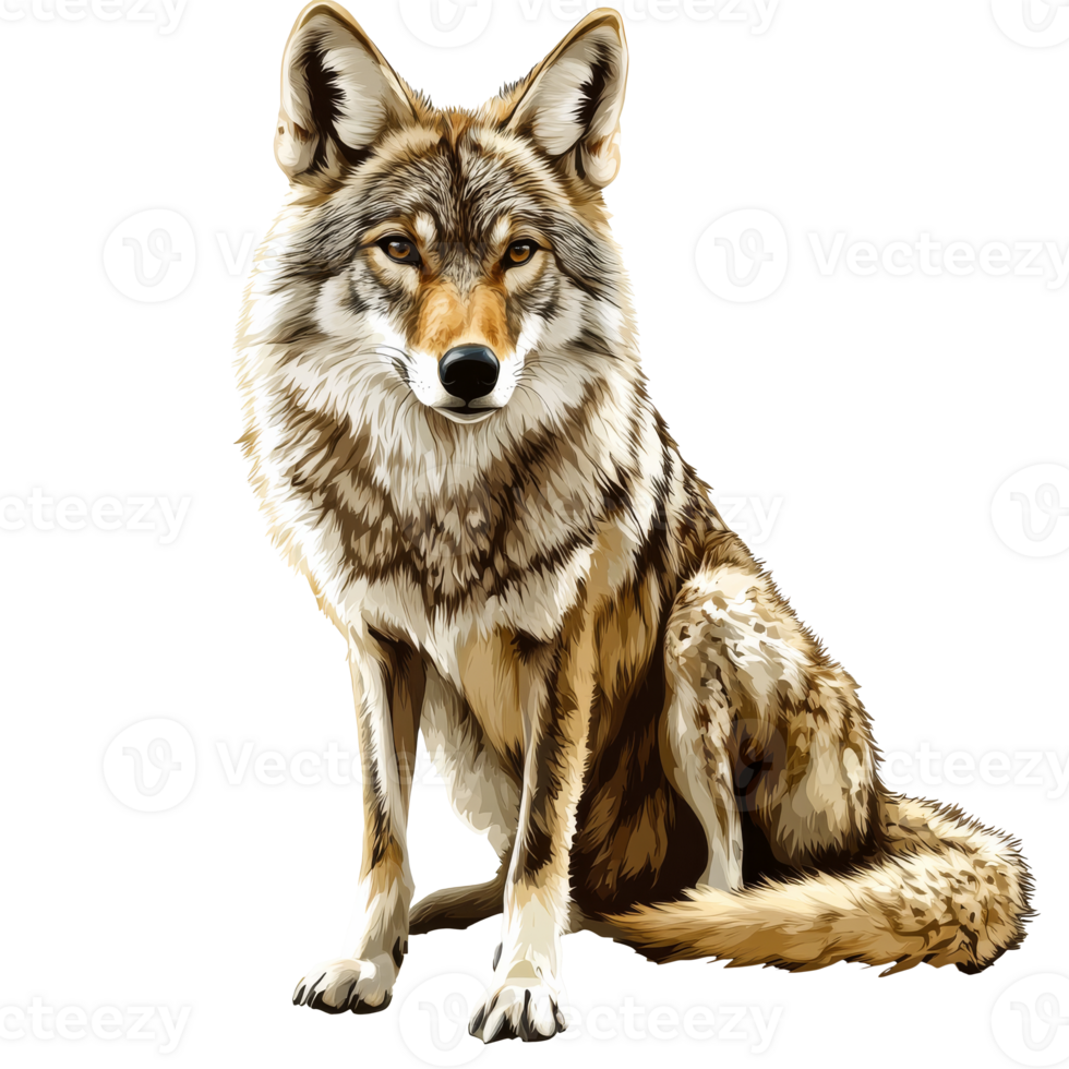 Coyote resting in its natural habitat isolated transparent png