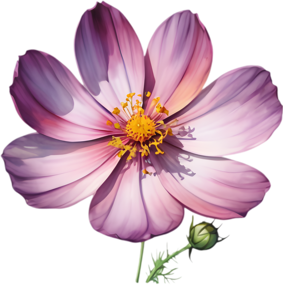 Delicate Cosmos Flower Sketch for Artists. . png