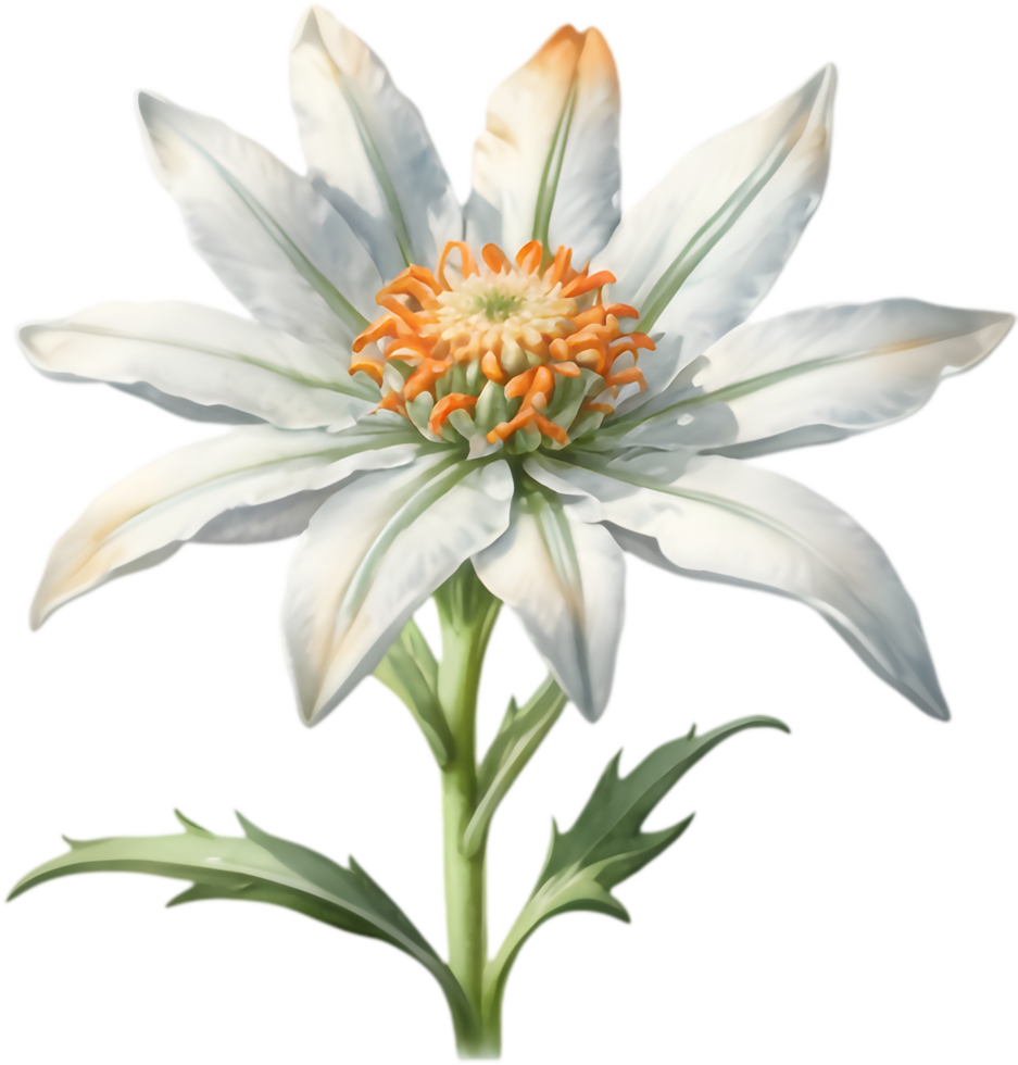 Wondrous Edelweiss Petal European Wildlife Drawing. . png