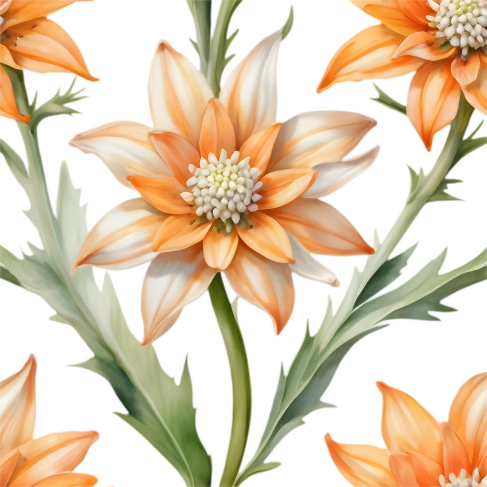 Enchanted Edelweiss Petal Mountain Flora Artwork. . png
