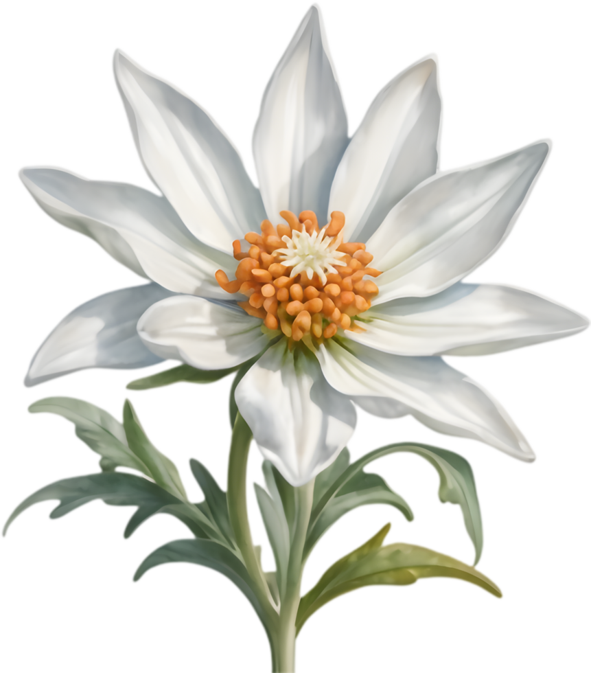 Nostalgic Edelweiss Bloom Alpine Symbol Drawing. . png