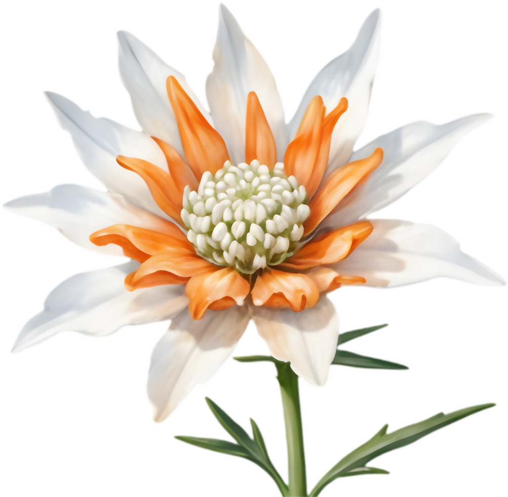 Serene Edelweiss Blossom Mountain Flower Drawing. . png