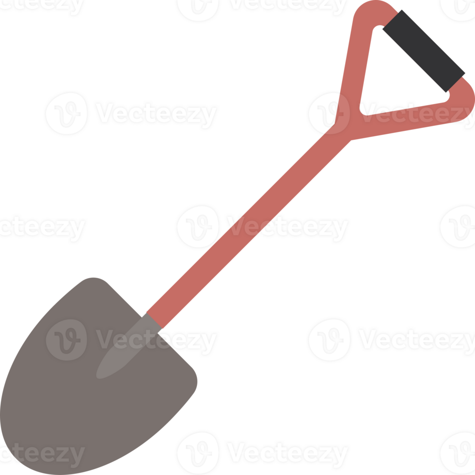 A shovel with a handle on a black background png