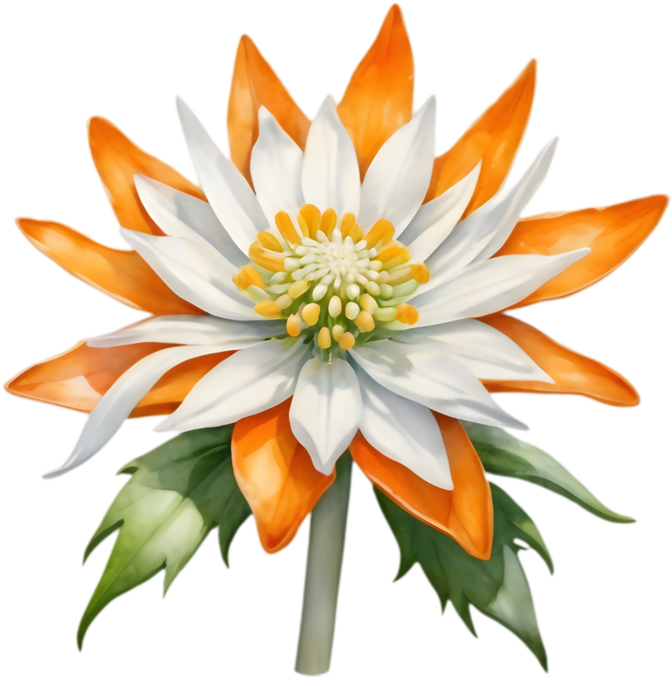 Charming Edelweiss Flower Sketch Mountain Botanical. . png