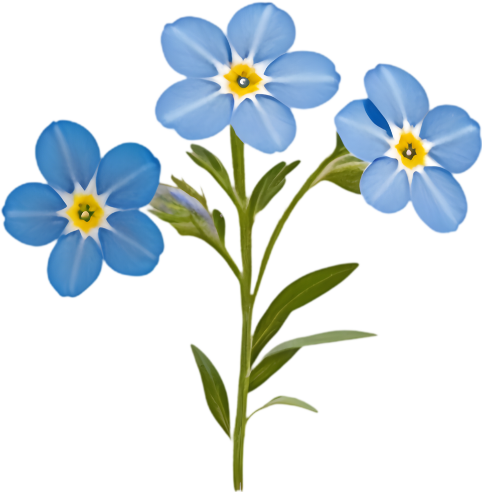 Soft Myosotis Flower Drawing. . png