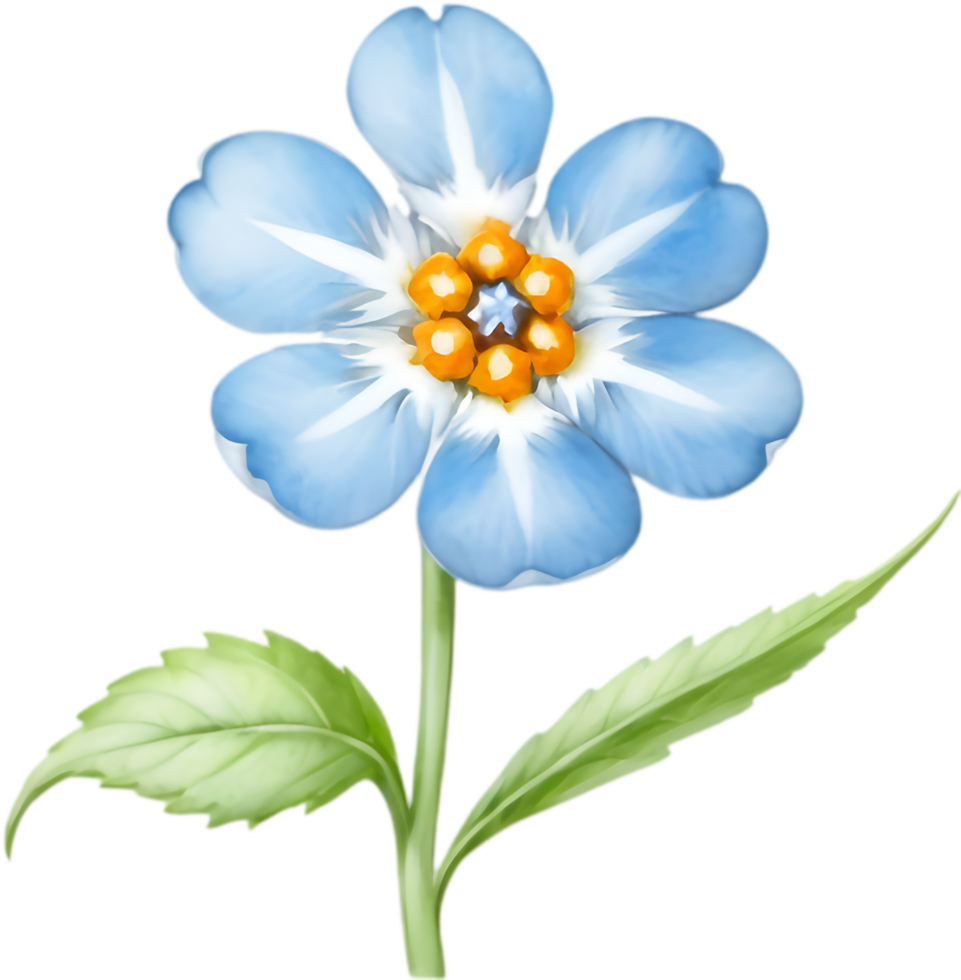 enkel blå blomma skiss. . png