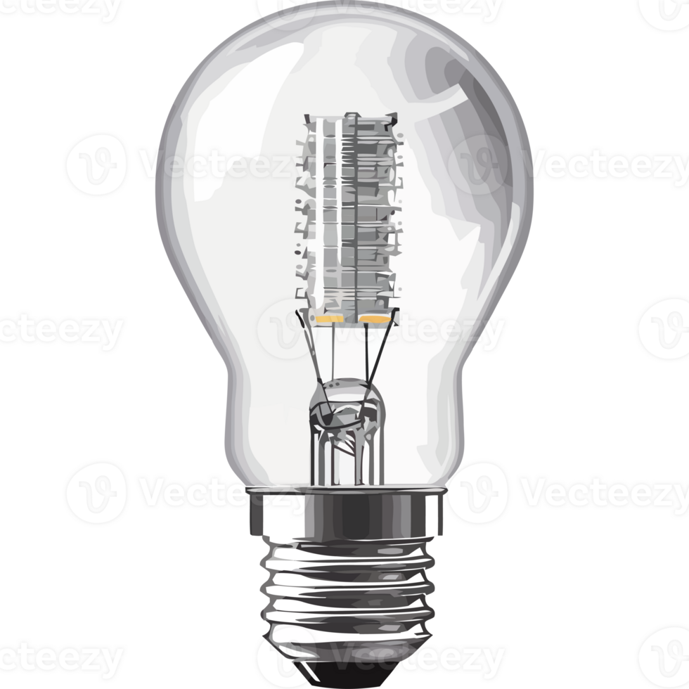 A light bulb is shown on a black background png