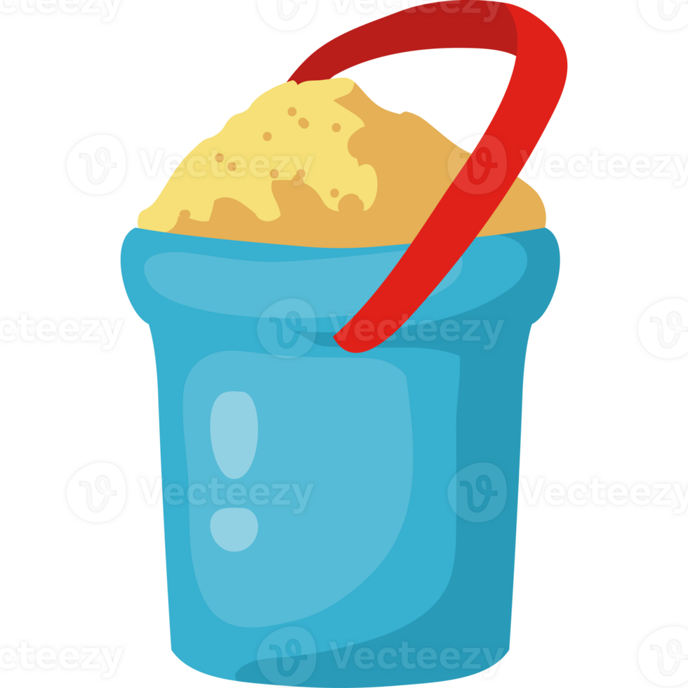 A bucket with sand in it on a black background png